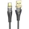 Cable USB A į USB C Hoco 2,4A 1,2 m U121 juodas skaidrus