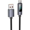 Laidas USB A į USB C Hoco 5A su ekranu 1 m X112 juodas