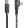 Cable USB C to USB C Forcell F-Energy QC4.0 PD 3A 60W Cafule 90° 1,2 m CC-1Deg juodas