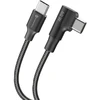Cable USB C to USB C Forcell F-Energy QC4.0 PD 5A 100W Cafule 90° 2 m CC-1Deg juodas