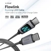 „X-ONE FlowLink“ bėgimo LED duomenų kabelis - C tipo į C tipo - 5A, maks. 100W, 1,2m, juodas
