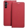 Dėklas Oem LUNA Book Carbon skirtas Samsung Galaxy A15 4G / A15 5G raudonas
