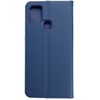 Dėklas Oem LUNA Book Carbon skirtas Samsung Galaxy A21s mėlynos spalvos