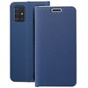 Dėklas Oem LUNA Book Carbon skirtas Samsung Galaxy A71 mėlynos spalvos