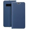 Dėklas Forcell Oem LUNA Book Carbon skirtas Samsung Galaxy S10 mėlynos spalvos