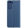Dėklas Forcell Oem LUNA Book Carbon skirtas Samsung Galaxy S21 mėlynos spalvos