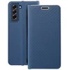 Dėklas Forcell Oem LUNA Book Carbon skirtas Samsung Galaxy S21 mėlynos spalvos