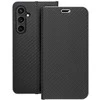 Dėklas Oem LUNA Book Carbon skirtas Samsung Galaxy S23 FE juodos spalvos