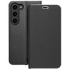 Dėklas Oem LUNA Book Carbon skirtas Samsung Galaxy S23 juodos spalvos