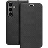 Dėklas Oem LUNA Book Carbon skirtas Samsung Galaxy S24 juodos spalvos