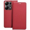 Forcell OEM LUNA Book Carbon dėklas Xiaomi Redmi Note 13 Pro 4G / POCO M6 Pro 4G, raudonas