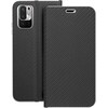Dėklas Forcell Oem LUNA Book Carbon skirtas Xiaomi Redmi Note 10 / 10S juodos spalvos