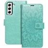 Forcell Oem MEZZO Book dėklas skirtas Samsung Galaxy S21 FE mandala žalios spalvos