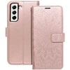 Forcell Oem MEZZO Book dėklas skirtas Samsung Galaxy S21 FE mandala rožinio aukso spalvos