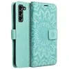 Forcell Oem MEZZO Book dėklas skirtas Samsung Galaxy S21 FE mandala žalios spalvos
