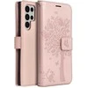 Forcell Oem MEZZO Book dėklas skirtas Samsung Galaxy S22 Ultra medžio rose auksinis