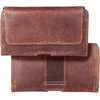 Dėklas Oem ROYAL Crazy Horse universal horizontal leather belt holster dydis L skirtas Apple iPhone 12 / 12 PRO / 13 / 13 PRO / 14 / 14 PRO / Samsung Galaxy S10 / S20 / S21 / A40 / Huawei P8 LITE / P30 / P40 / P9 LITE rudos spalvos
