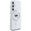 Karl Lagerfeld Button Karl Head Printed Logo MagSafe Samsung Galaxy S25 dėklas telefonui baltos spalvos