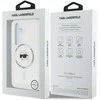Karl Lagerfeld Button Karl Head Printed Logo MagSafe Samsung Galaxy S25 dėklas telefonui baltos spalvos