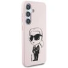 Dėklas Karl Lagerfeld Silicone Graffiti Ikonik Printed Logo MagSafe Samsung Galaxy S25 rožinės spalvos