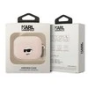 Karl Lagerfeld KLAPRUNCHP AirPods Pro dėklas rožinės spalvos Silicone Choupette Head 3D