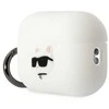 Karl Lagerfeld KLAP2RUNCHH AirPods Pro 2(2022/2023) dėklas baltos spalvos Silicone Choupette Head 3D