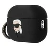 Apple AirPods Pro 2 Karl Lagerfeld silikoninis Karl Head 3D ausinių dėklas juodos spalvos