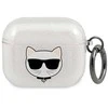 Karl Lagerfeld KLA3UCHGS AirPods 3 dėklas sidabro spalvos Glitter Choupette