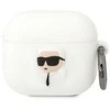 Karl Lagerfeld KLA3RUNIKH AirPods 3 dėklas baltos spalvos silikoninis Karl Head 3D