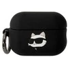 Apple AirPods Pro 2 Karl Lagerfeld silikoninis Choupette Head 3D ausinių dėklas juodos spalvos