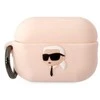 Karl Lagerfeld KLAP2RUNIKP AirPods Pro 2(2022/2023) dėklas rožinės spalvos Silicone Karl Head 3D