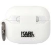Karl Lagerfeld KLAPRUNCHH AirPods Pro dėklas baltos spalvos Silicone Choupette Head 3D