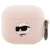 Karl Lagerfeld KLA3RUNCHP AirPods 3 dėklas rožinės spalvos Silicone Choupette Head 3D