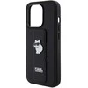 Apple iPhone 14 Pro Karl Lagerfeld dėklas Gripstand Saffiano Choupette Pins (KLHCP14LGSACHPK) juodos spalvos