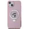 Karl Lagerfeld KLHMP15MHMRSKCP Apple iPhone 15 Plus / 14 Plus 6.7″ rožinės spalvos kietas dėklas Ring Stand Karl&Cho