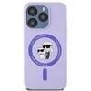 Karl Lagerfeld KLHMP15LSCMKCRHU Apple iPhone 15 Pro 6.1″ violetinės spalvos kietas dėklas Silicone Karl&Choupette Heads
