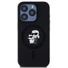 Karl Lagerfeld dėklas skirtas Apple iPhone 15 Pro compatible with MagSafe KLHMP15LSCMKCRHK (Silicone KC Body Ring) juodos spalvos
