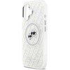 Karl Lagerfeld IML Glitter Karl & Choupette Heads Logo MagSafe dėklas skirtas Apple iPhone 17 pilkos spalvos