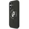Karl Lagerfeld Liquid Silicone Karl and Choupette MagSafe dėklas skirtas Apple iPhone 17 juodos spalvos