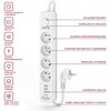 Oem Maitinimo juostelė 4 lizdai + 3 x USB A 3×1,5 mm² H05VV-F 16A/250V~M02414 3 m baltas
