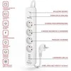 Kerg KERG su komutatoriumi -3USB-baltas-pilka-5m-16A-H05VV-F-3x1.5mm2