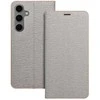 Dėklas Oem LUNA Book Gold skirtas Samsung Galaxy S24 FE sidabro spalvos