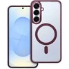Oem MATTE MAG COVER dėklas suderinamas su MagSafe skirtas Samsung Galaxy S25 PLUS plum red