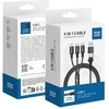BlueStar USB laidas 4in1 Blue Star (C172) lightning+MicroUSB+USB-C (12W; 2.4A) 1.2M