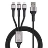 BlueStar Laidas 3in1 USB A į Lightning / Micro USB / USB C Blue Star 2,4A su pynimu 1,2 m TFK-DC-010 juodas