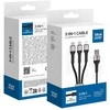 BlueStar Laidas 3in1 USB A į Lightning / Micro USB / USB C Blue Star 2,4A su pynimu 1,2 m TFK-DC-010 juodas