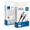 BlueStar Cable USB A to Lightning Blue Star 2,4A with braid 1,2 m TFK-DC-003 juodas
