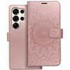 Oem MEZZO Book dėklas skirtas Samsung Galaxy S25 Ultra mandala rožinio aukso spalvos