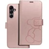 Oem Dėklas su klapką na Samsung A16 5G Mezzo Book teddy bear złoto-rožinė