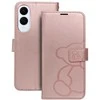 Oem MEZZO Book dėklas skirtas Samsung Galaxy S25 Edge teddy bear rožinio aukso spalvos